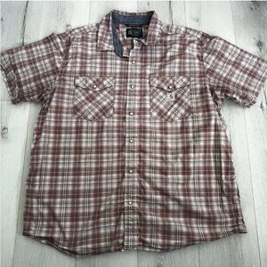 Carhartt Men's Casual Plaid Shirt - Red and White 2XL